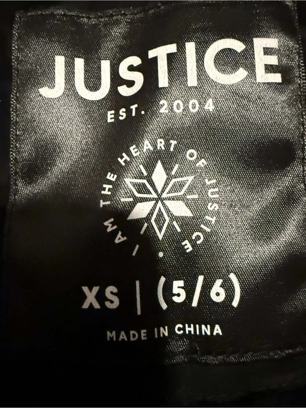 Justice Black Puffer Jacket with Hood